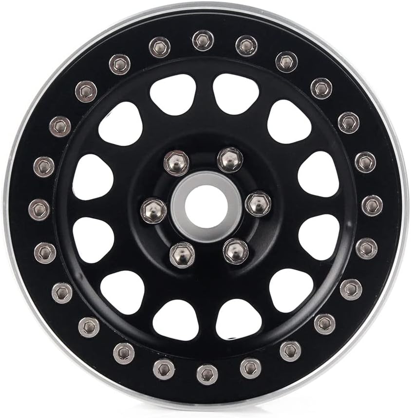 INJORA 4 Stücke 2,2 Beadlock Felgen Metall Räder Felge Set für 1:10 RC Rock Crawler Axial SCX10 RR10