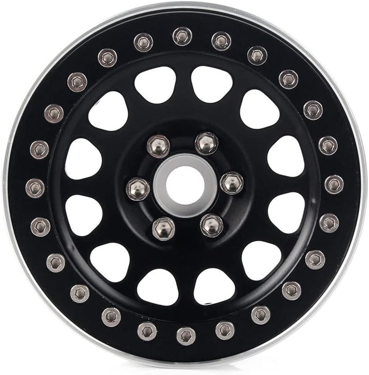 INJORA 4 Stücke 2,2 Beadlock Felgen Metall Räder Felge Set für 1:10 RC Rock Crawler Axial SCX10 RR10