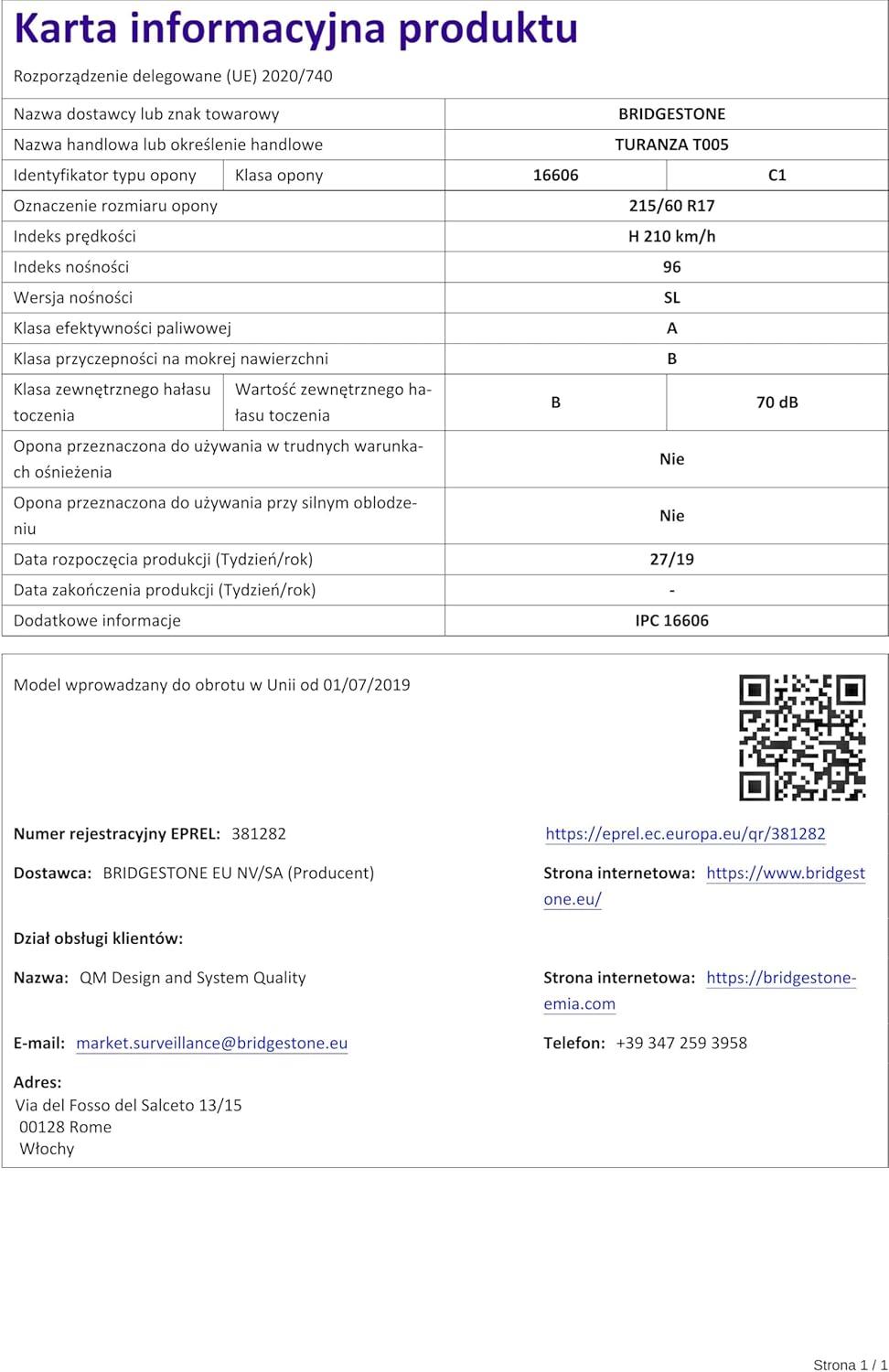 Bridgestone TURANZA T005-215/60 R17 96H - A/B/70 - Sommerreifen (PKW & SUV) 215/60R17 96H (3), 215/6