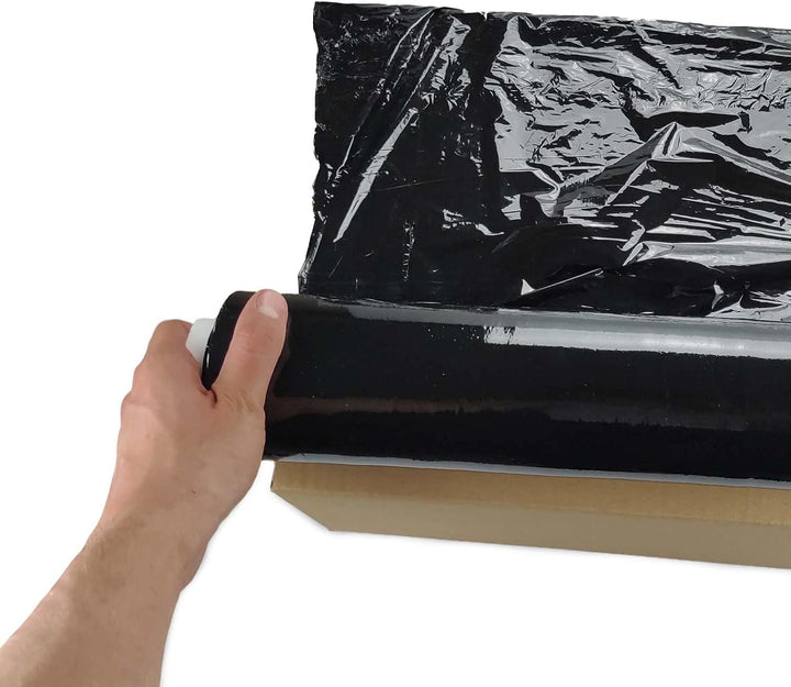 Netuno 6x schwarze Stretchfolie 23my 500 mm 2,5 kg Palettenfolie schwarz Wickelfolie PE-Handstretchf