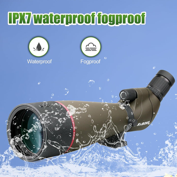 Svbony SV13 20-60X80 Spektiv mit Stativ, HD Wasserdicht Spektive Vogelbeobachtung mit Tragetasche, F
