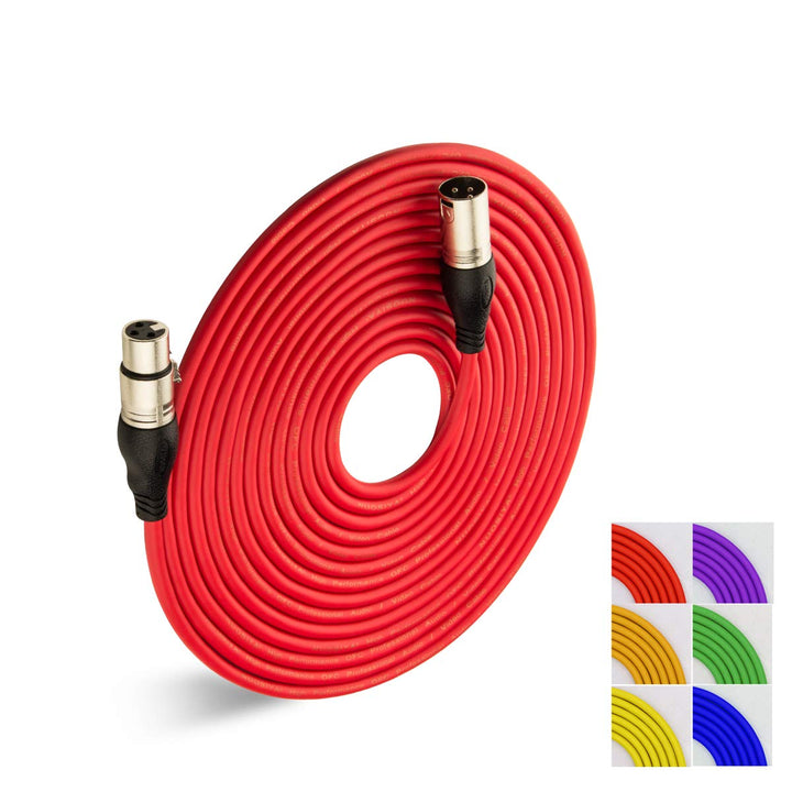 NUOSIYA XLR Kabel 3m 6 Farben XLR Mikrofon Splitterkabel Adapter, 3-Pin XLR Stecker auf Buchse Mikro