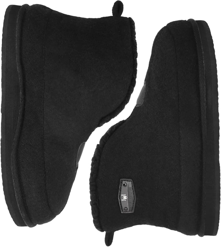KuaiLu Hausschuhe Boots Herren Winter Filz Hausstiefel Warm Plüsch Flauschige Fell Hüttenschuhe Kusc