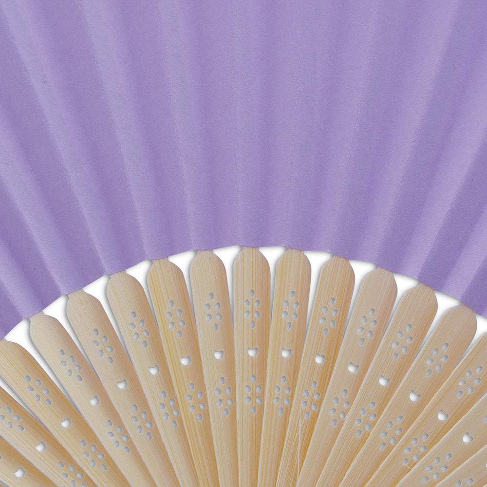 Handfächer aus weissem Papier und Bambus für Hochzeiten (Lavendel, 50 Handfächer) Lavendel 50 Handfä