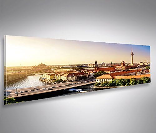 islandburner Bild Bilder auf Leinwand Berlin V3 Panorama XXL Poster Leinwandbild Wandbild Dekoartike