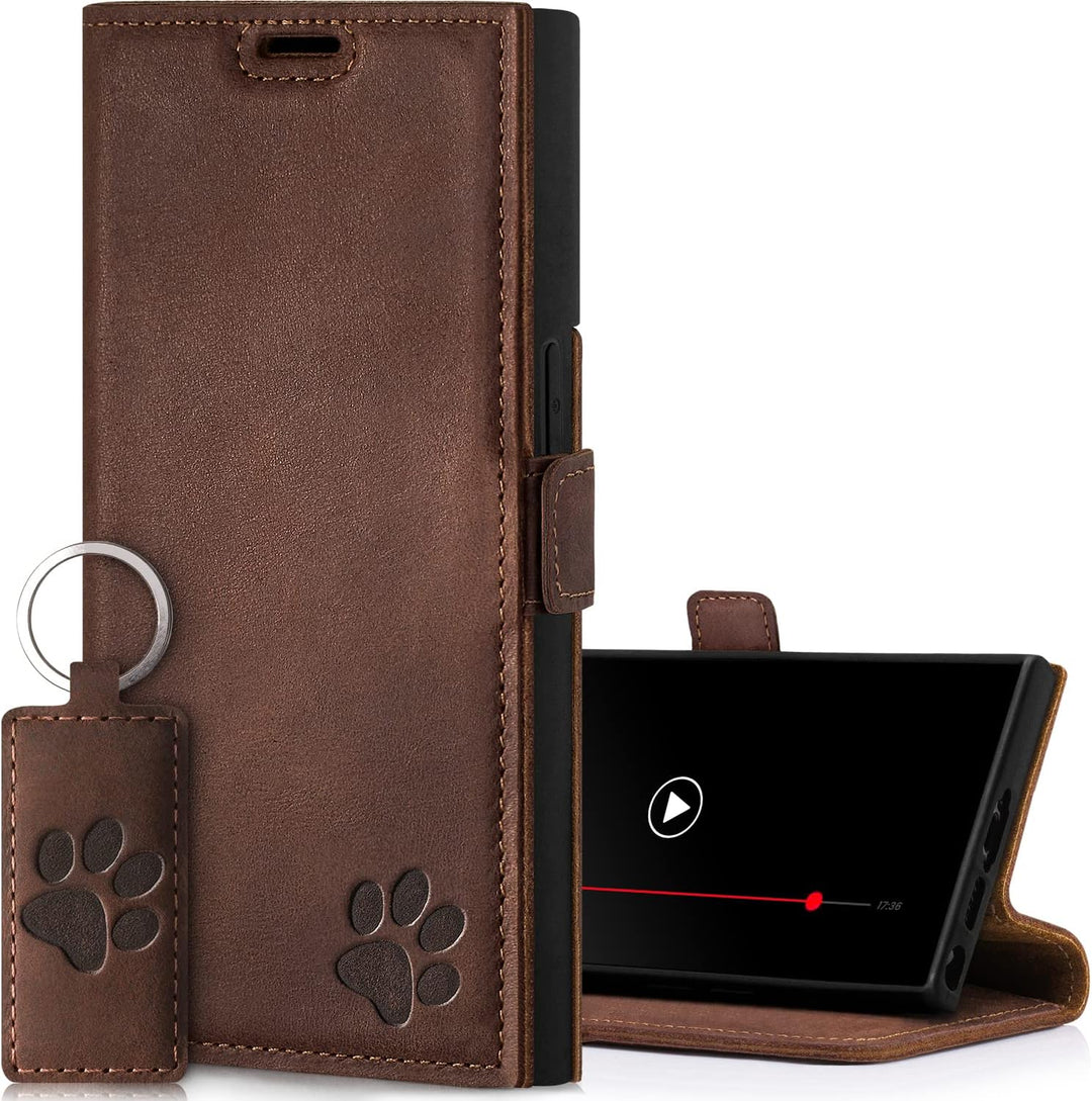 SURAZO Premium Slim Magnet Handyhülle für Xiaomi Redmi Note 12 5G Hülle Leder – Echtleder Schutzhüll