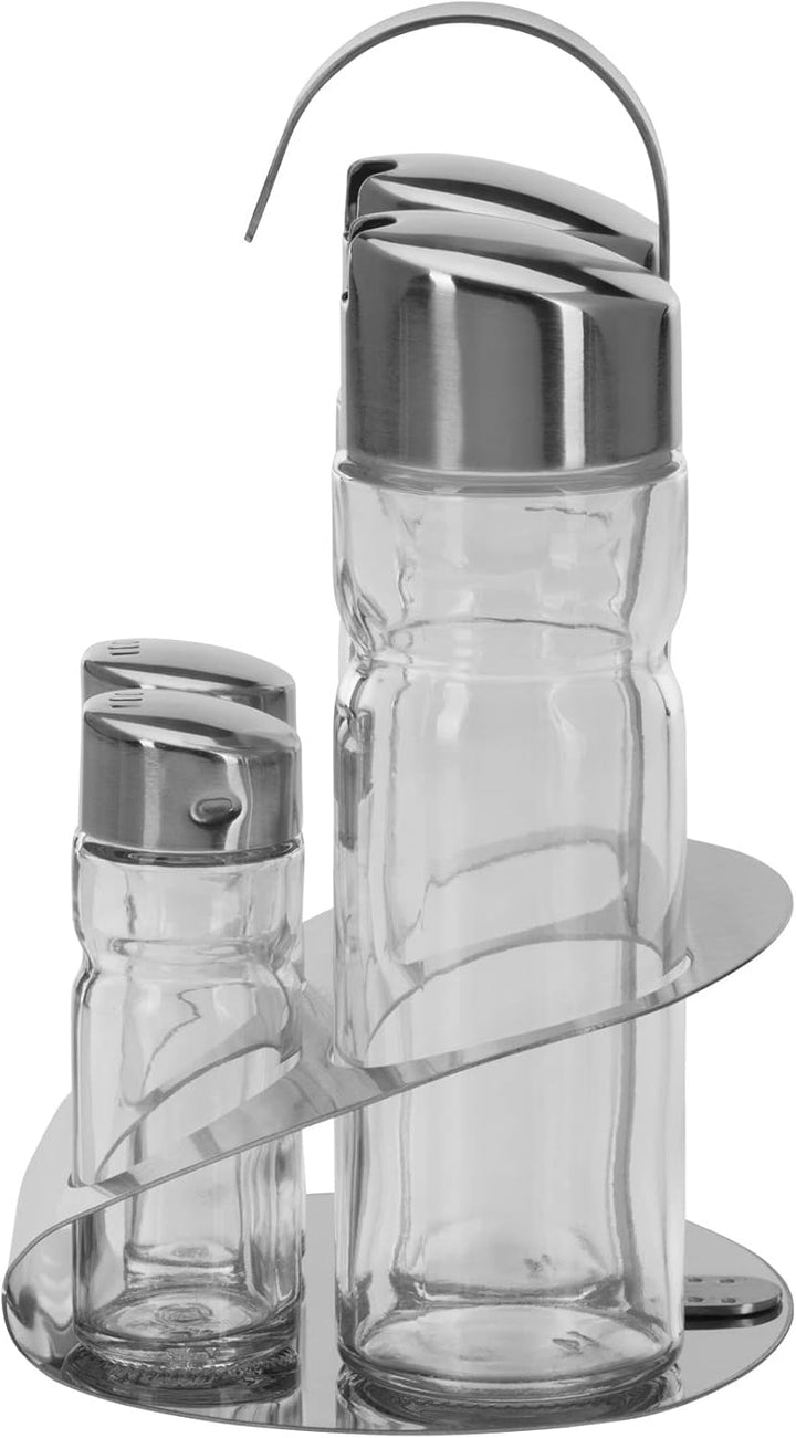 Westmark Menage Salz, Pfeffer, Essig und Öl, 5-tlg., Fassungsvermögen: 2x 40 ml/ 2x 160 ml, Rostfrei