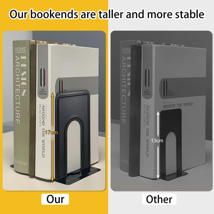 DIFIT Buchstützen, 8 Paare Buchstützen Buchhalter, Buchstützen Metall Buchstützen für Magazin/Bücher