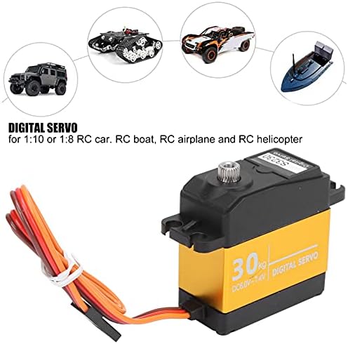 RC Digital Servo, 30kg Metall Digital Servo Kompatibel mit 1/8 1/10 RC Fernbedienung Auto/Boot