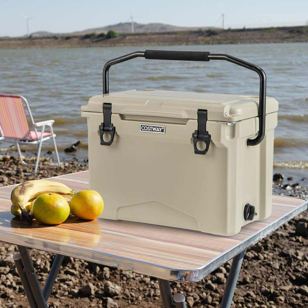 COSTWAY 21L Isolierbox Kühlbox tragbar, Wärmebehälter mit Flaschenöffner und Griff, Thermobox Speise