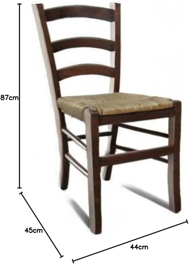 Dmora Set aus 2 klassischen Holzstühlen, für Esszimmer, Küche oder Wohnzimmer, Made in Italy, cm 44x