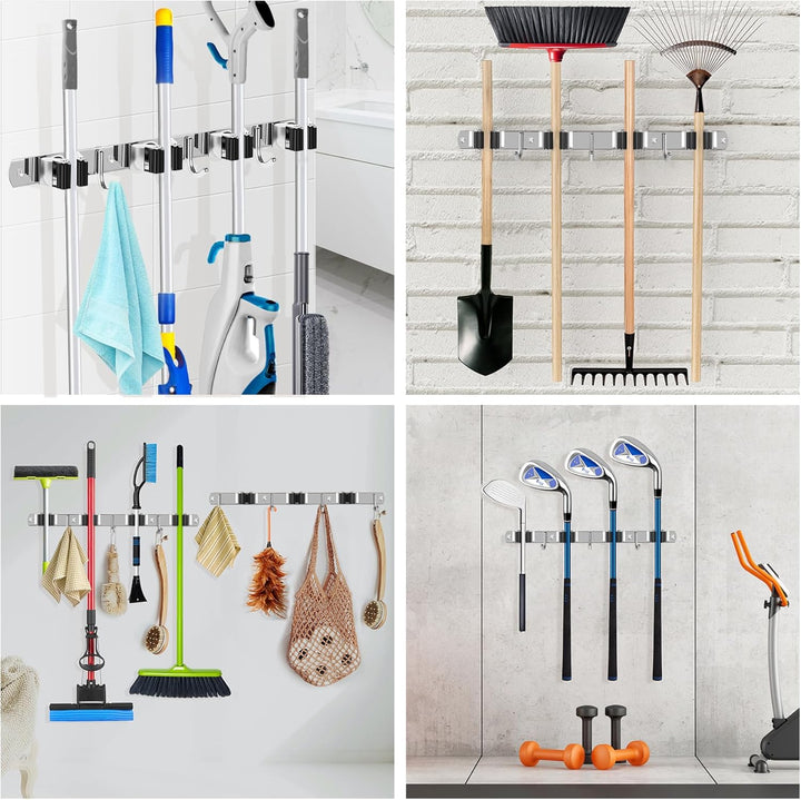 WECUTE Besenhalterung Wand 2 Stรผck Gerรคtehalter Hakenleiste Besenhalter Gartengerรคtehalter Gartenger