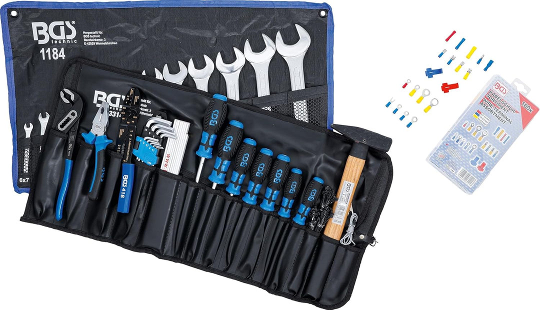 BGS 3322 | Werkzeugsortiment in Rolltasche | 270-tlg. | Profi-Werkzeug-Set für Auto, Motorrad, Haush