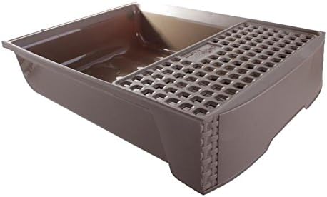 Curver petlife Katzentoilette mit Deckel, Katzenklo inklusive Schaufel, Moderne Rattangeflecht-Optik