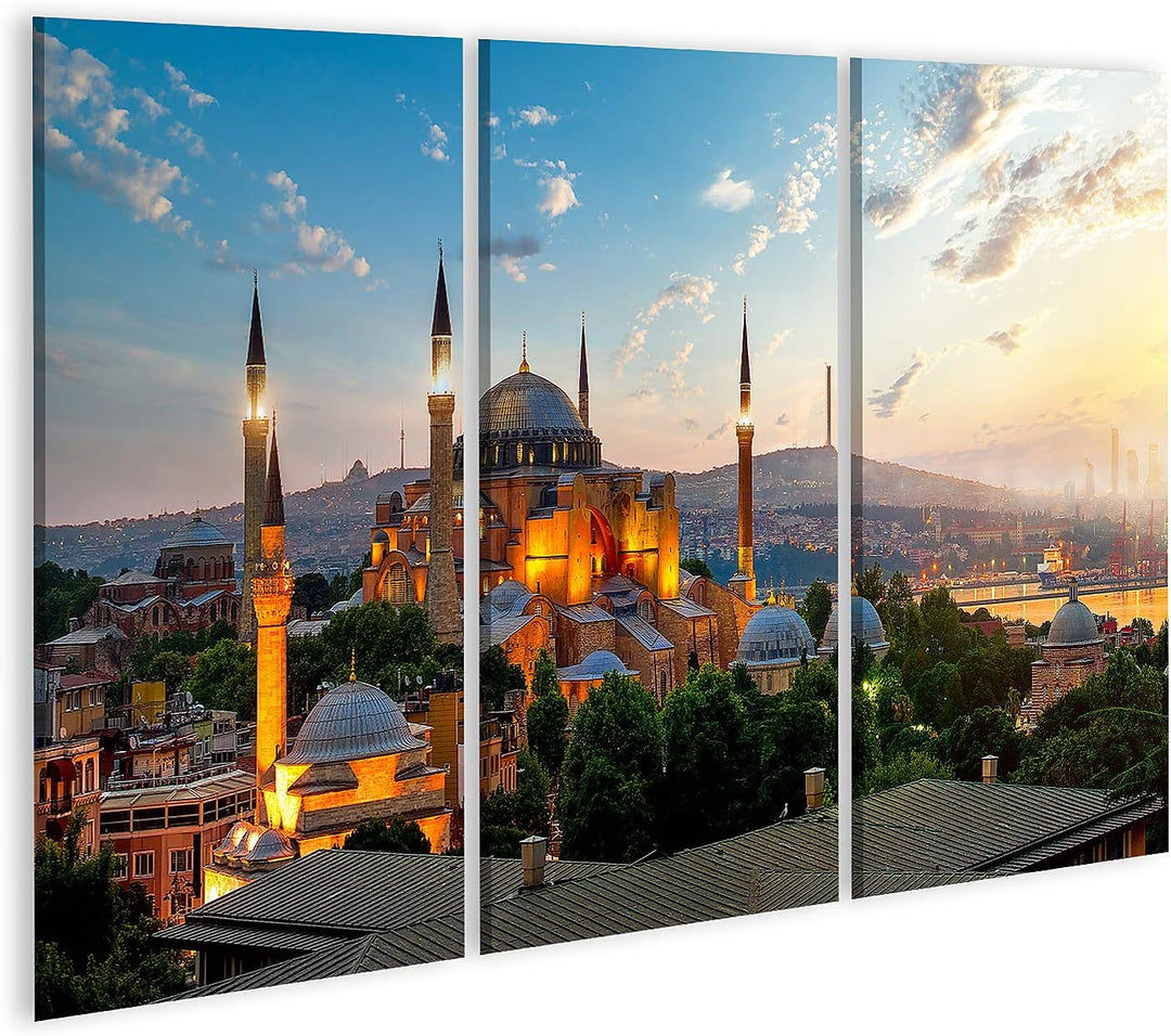 islandburner Bild auf Leinwand Blick Auf Ayasofya Museum Stadtbild Istanbul Sonnenaufgang Türkei Bil
