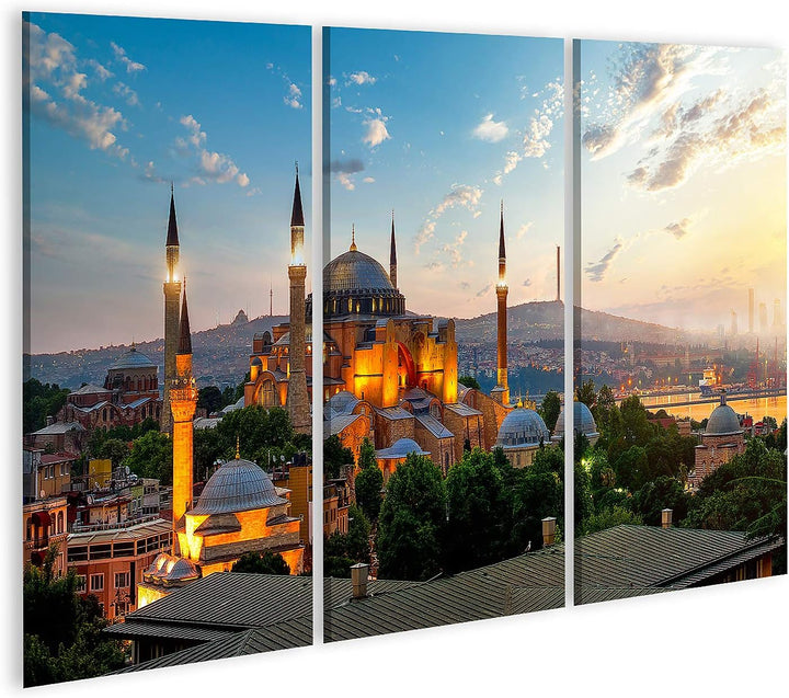 islandburner Bild auf Leinwand Blick Auf Ayasofya Museum Stadtbild Istanbul Sonnenaufgang Türkei Bil