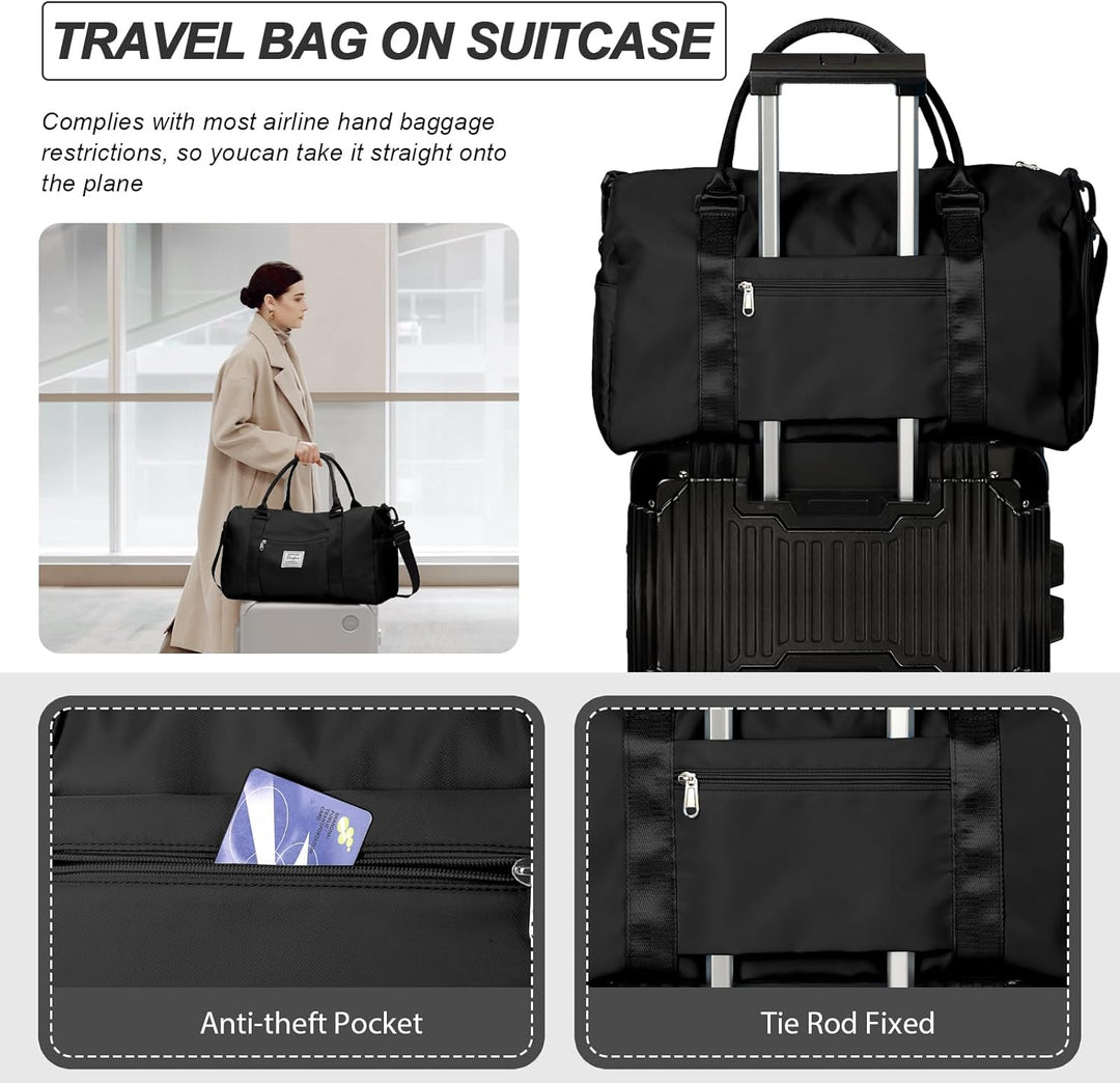 HYC00 Sport Duffel Bag Damen Handgepäck Sporttasche für Damen Herren mit Nassfach & Schuhfach, Reise