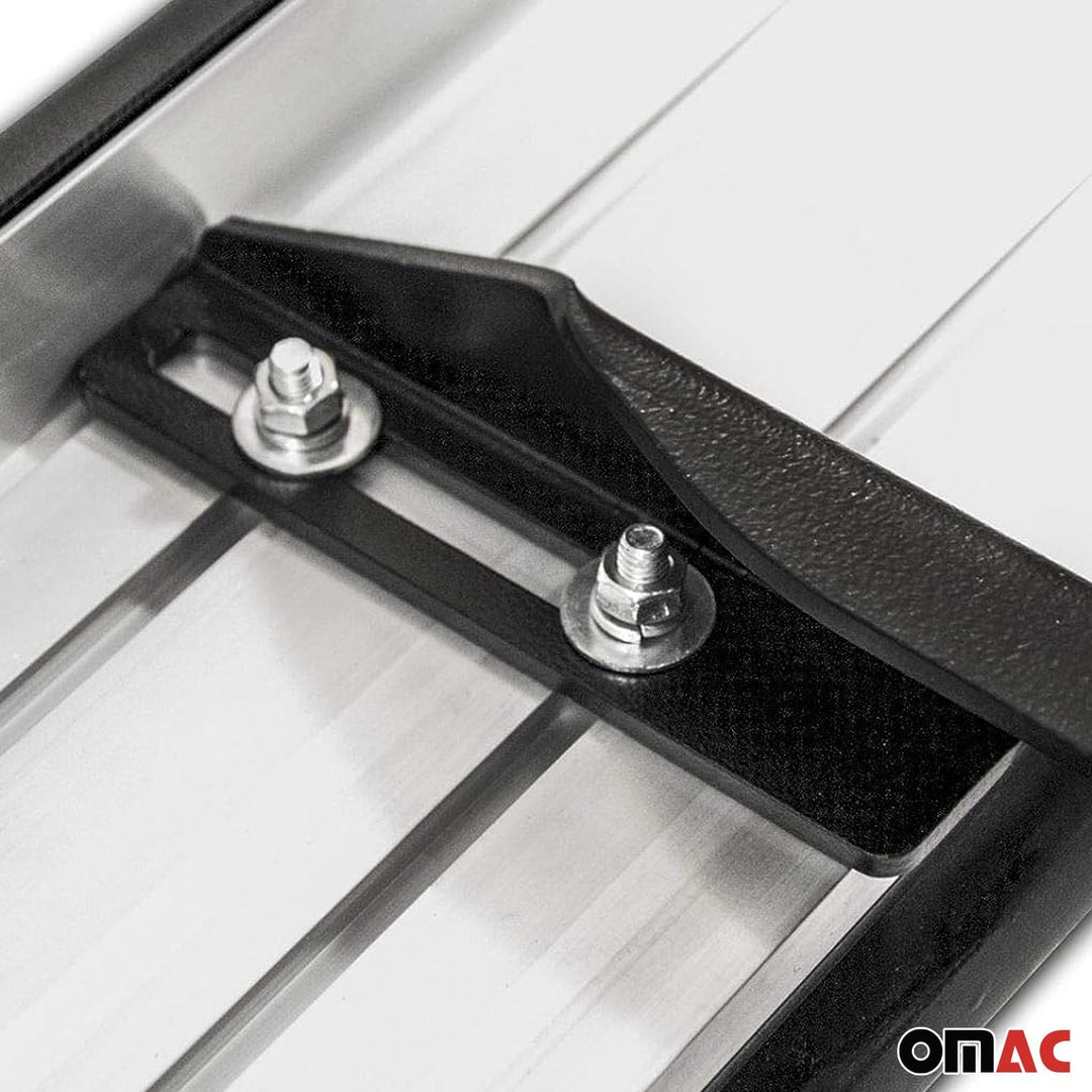 OMAC Trittbretter Seitenschweller kompatibel mit Suzuki Grand Vitara 2005-2016 TÜV ABE Silber-Schwar