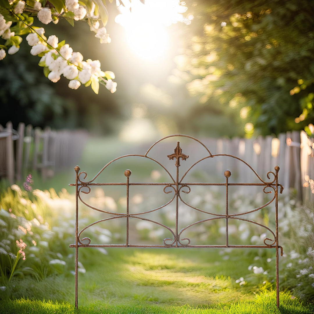 Gerry Beetzaun Zaun Zaunelement Gartenzaun Rankhilfe Stütze Pflanzen Schmetterling Eisen Rost Deko 5