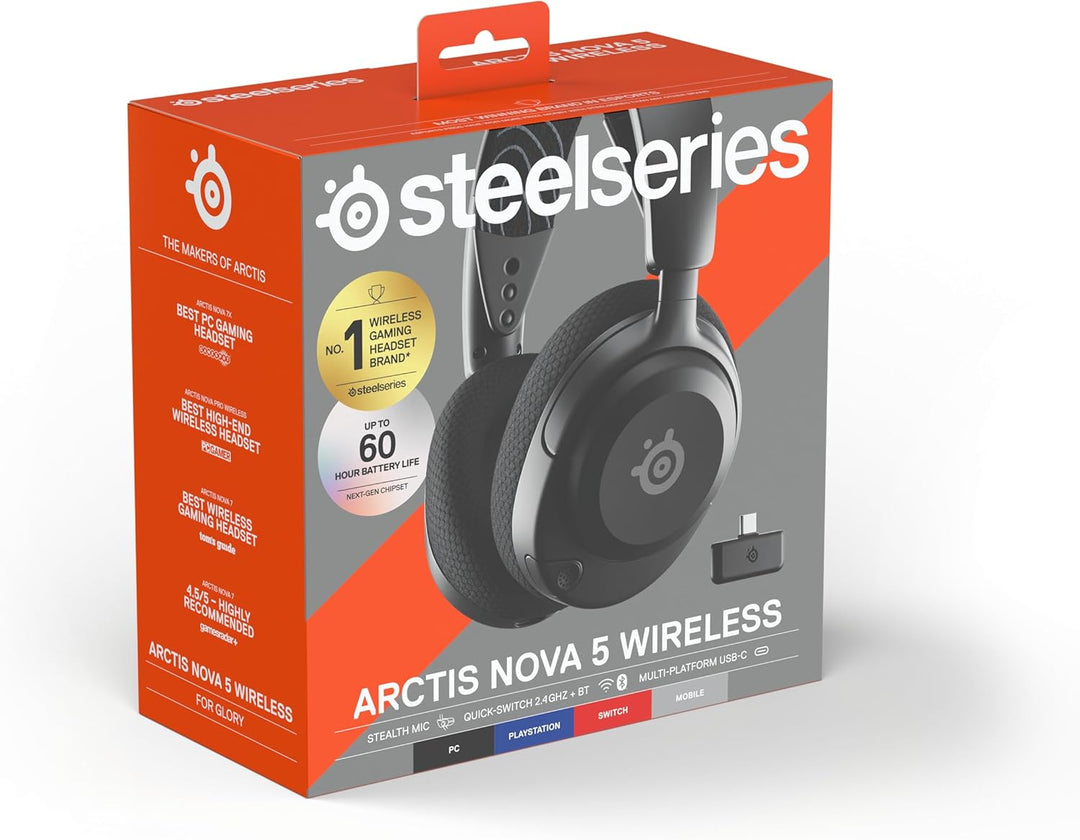SteelSeries Arctis Nova 5 Wireless Gaming Headset – Multi-System – Magnetische Neodym-Treiber – 100+