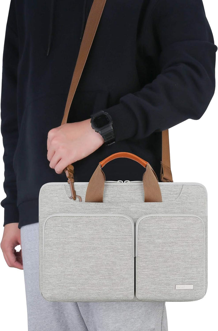 Lacdo 360° Rundumschutz Laptop Schultertasche Hülle für 13 Zoll Neu MacBook Pro M2/M1 2022-2012, 13