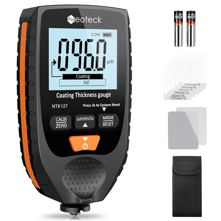 Neoteck Autolack Schichtdickenmessgerät Handheld mit LCD Display Hintergrundbeleuchtung, für Stahl-