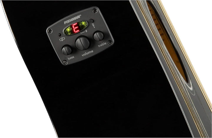 Fender CD-60SCE Dreadnought Akustikgitarre, Walnussgriffbrett, Schwarz Schwarz Rechtshänder, Schwarz