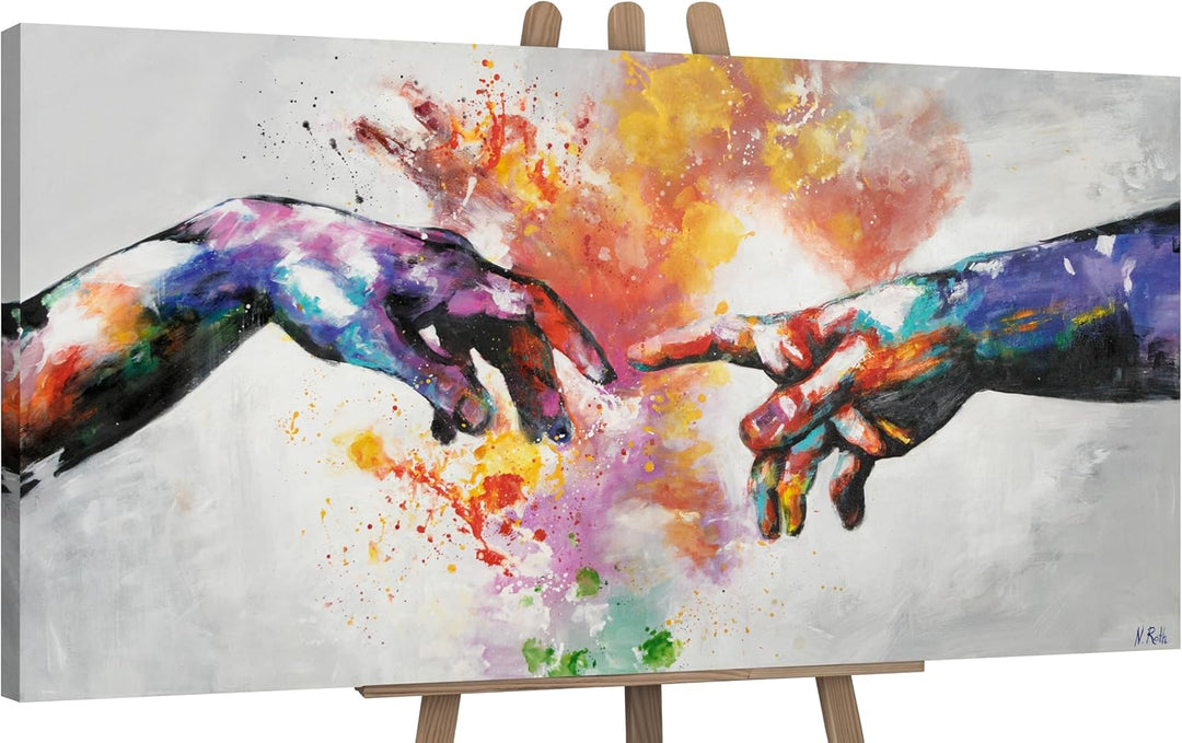 YS-Art Abstrakt Design Acryl Gemälde auf Leinwand Galaktisch handgemalt Wandbilder Wohnzimmer modern