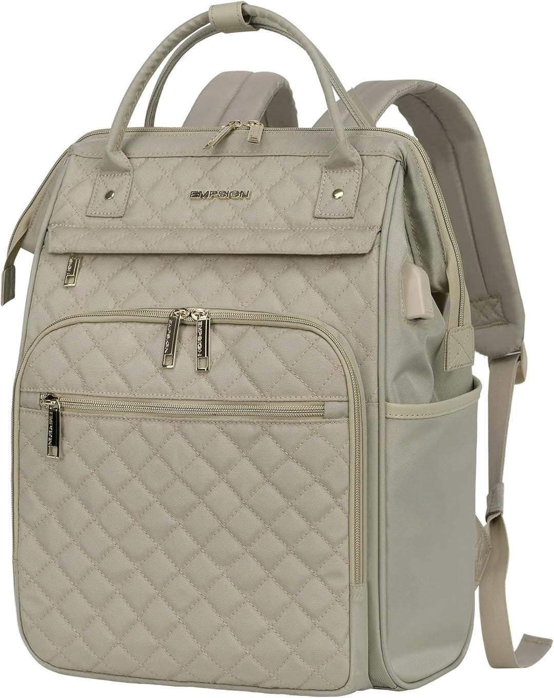 EMPSIGN Rucksack Damen Laptop Rucksack, Beige