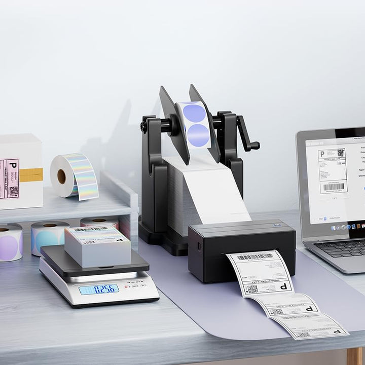 MUNBYN Etikettenhalter Ideal für Desktop-Thermoetikettendrucker und Etikettendrucker ITPP941 & ITPP1