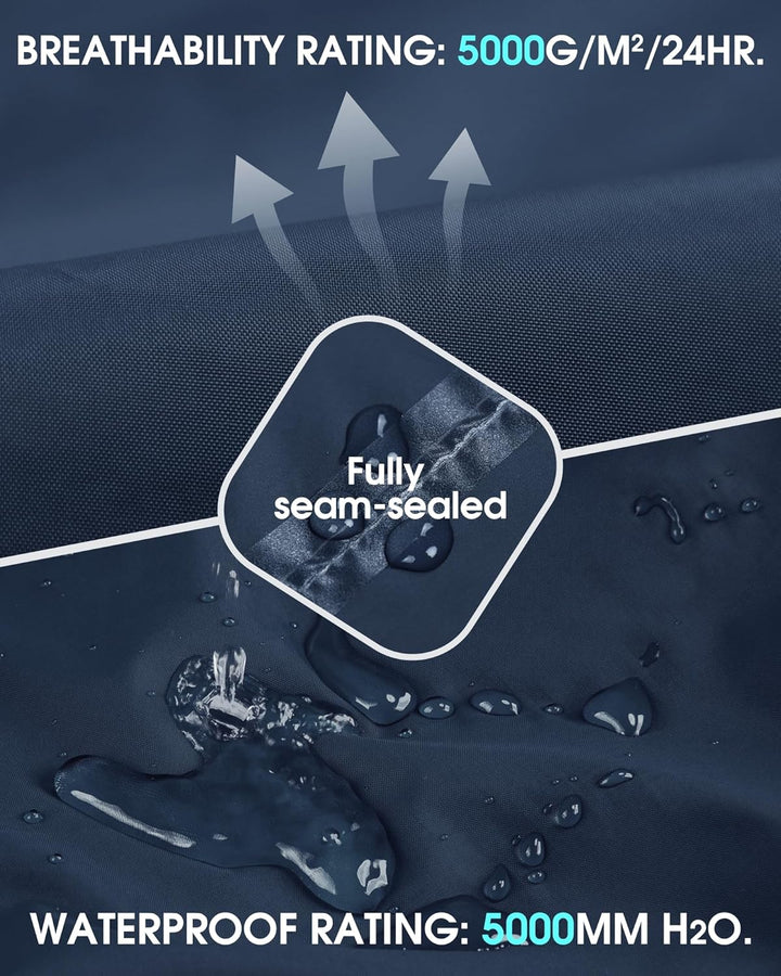 33,000ft Packbare Regenhose Herren Wasserdicht Leichte Fahrrad Überziehhose Winddicht Reflektierende