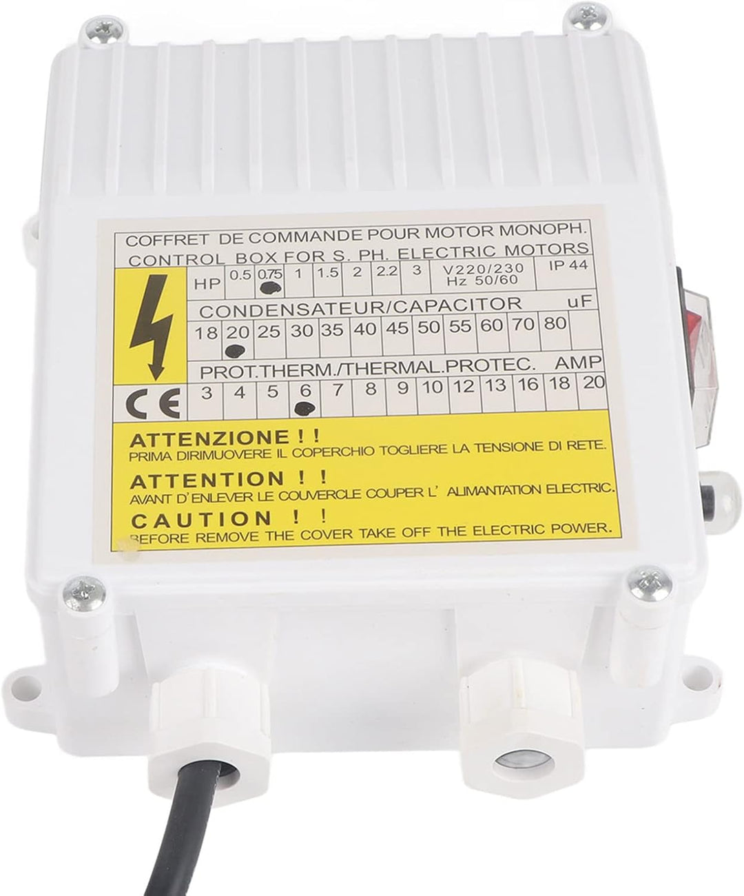 Pumpensteuerkasten, Brunnenpumpensteuerung mit Integriertem Wärmeschutz Schalter(EU-Stecker 220 V 55