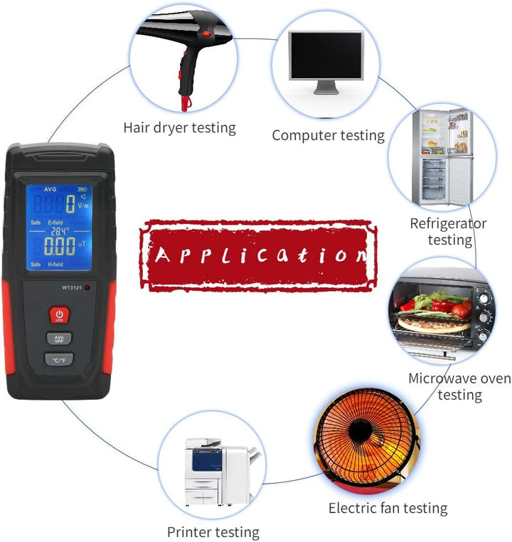 EMF Meter EMF Messgerät Mini LCD Tragbar Elektromagnetische Strahlung Detektor Strahlungsdetektor di