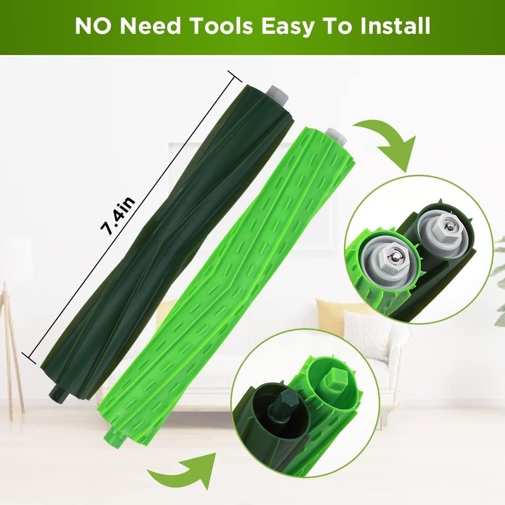 Ersatzteile kompatibel mit iRobot Roomba Combo j7+/Plus Roboter-Staubsauger, 1 Satz Gummibürsten für