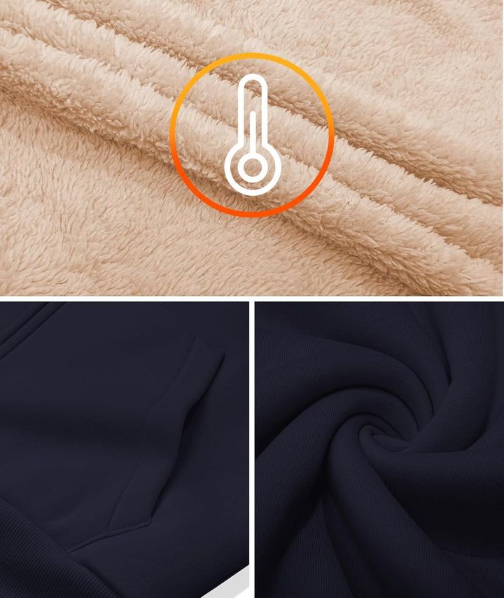 LLdress Sweatjacke Damen Fleecejacke mit Kapuze Hoodie für Frau Basic Kapuzenjacke mit Reissverschlu