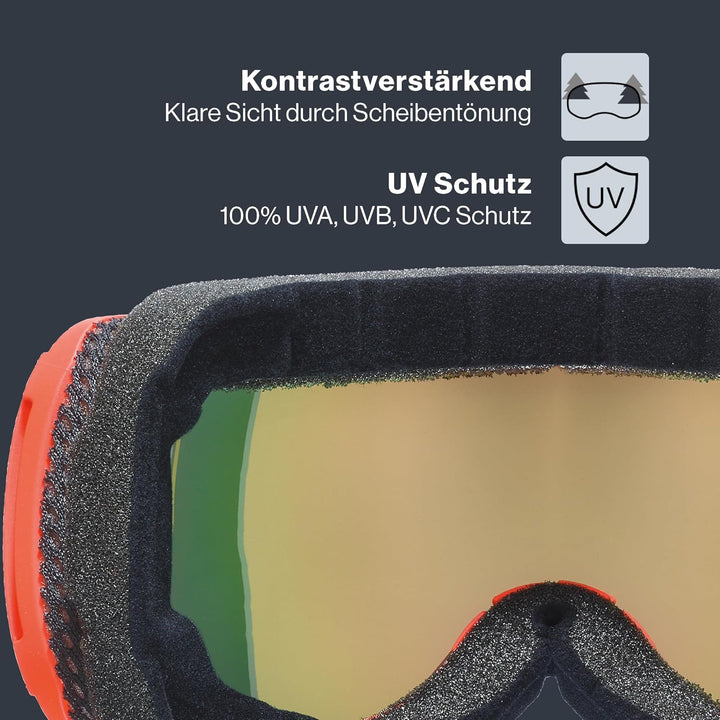 uvex Unisex Downhill 2100 Cv Skibrille (1er Pack) Einheitsgrösse fierce red/orange-green, Einheitsgr