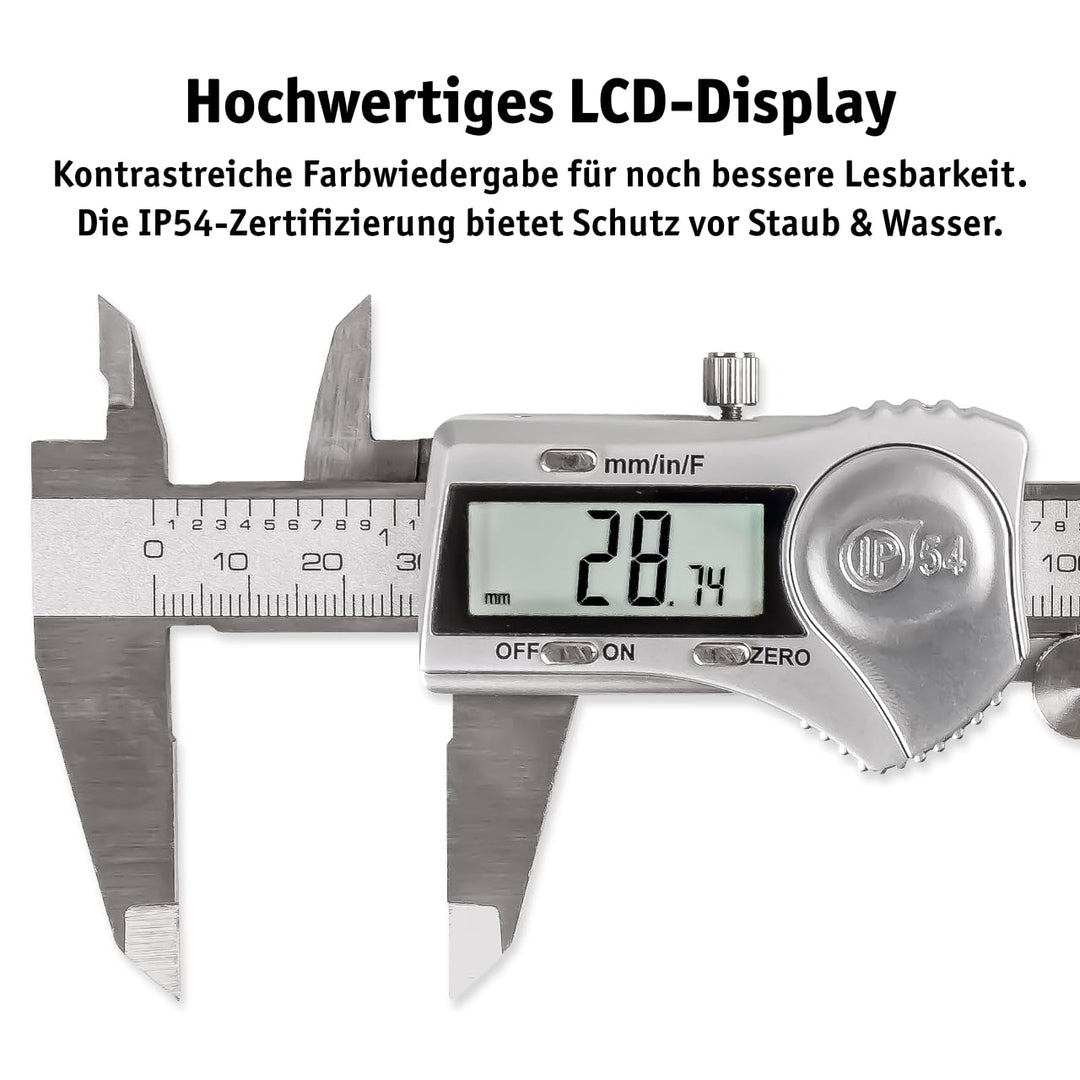 WALTER Schieblehre Digital, Messschieber Analog, Schieblehre, Messlehre, inkl. Knopfbatterie 3V, Ede