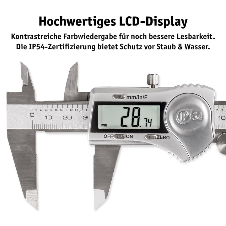WALTER Schieblehre Digital, Messschieber Analog, Schieblehre, Messlehre, inkl. Knopfbatterie 3V, Ede