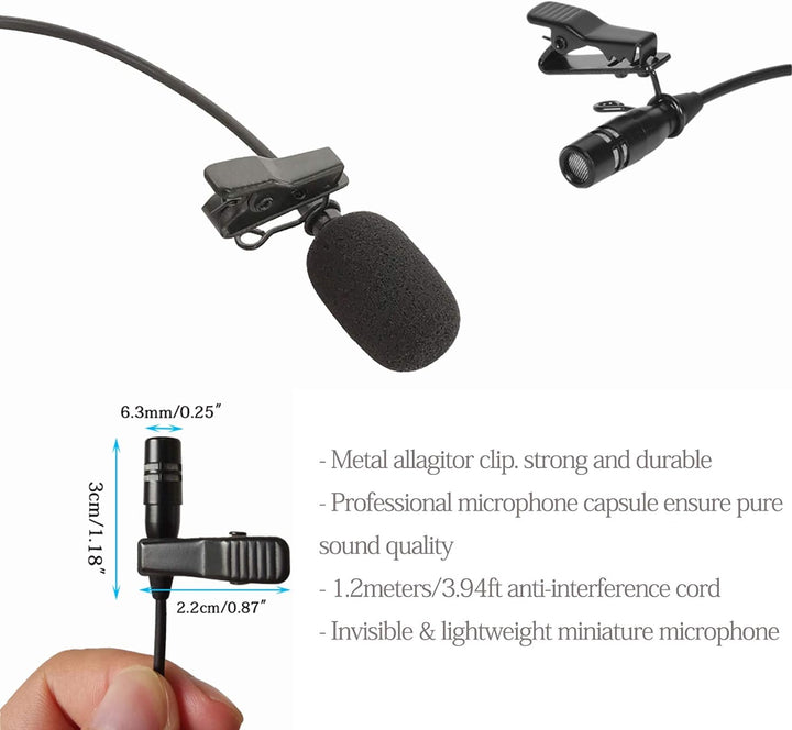 Sujeetec Lavalier Mikrofon Revers Mikrofon für AKG Samson kabellos Bodypack Transmitter Taschensende