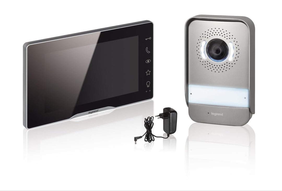LEGRAND, EASYKIT Plus Video-Türsprechanlagen-Set mit 2-Draht-Anschluss, 7"-Farbmonitor-verspiegelt &