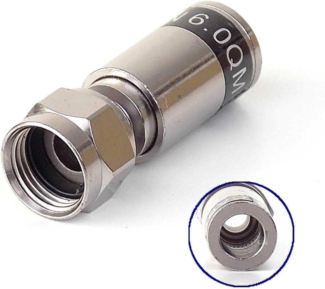 50 x Cabelcon F-59-CX3 6.0 QM Quick Mount Stecker für RG59 (6 mm) Kabel, WASSERDICHT!