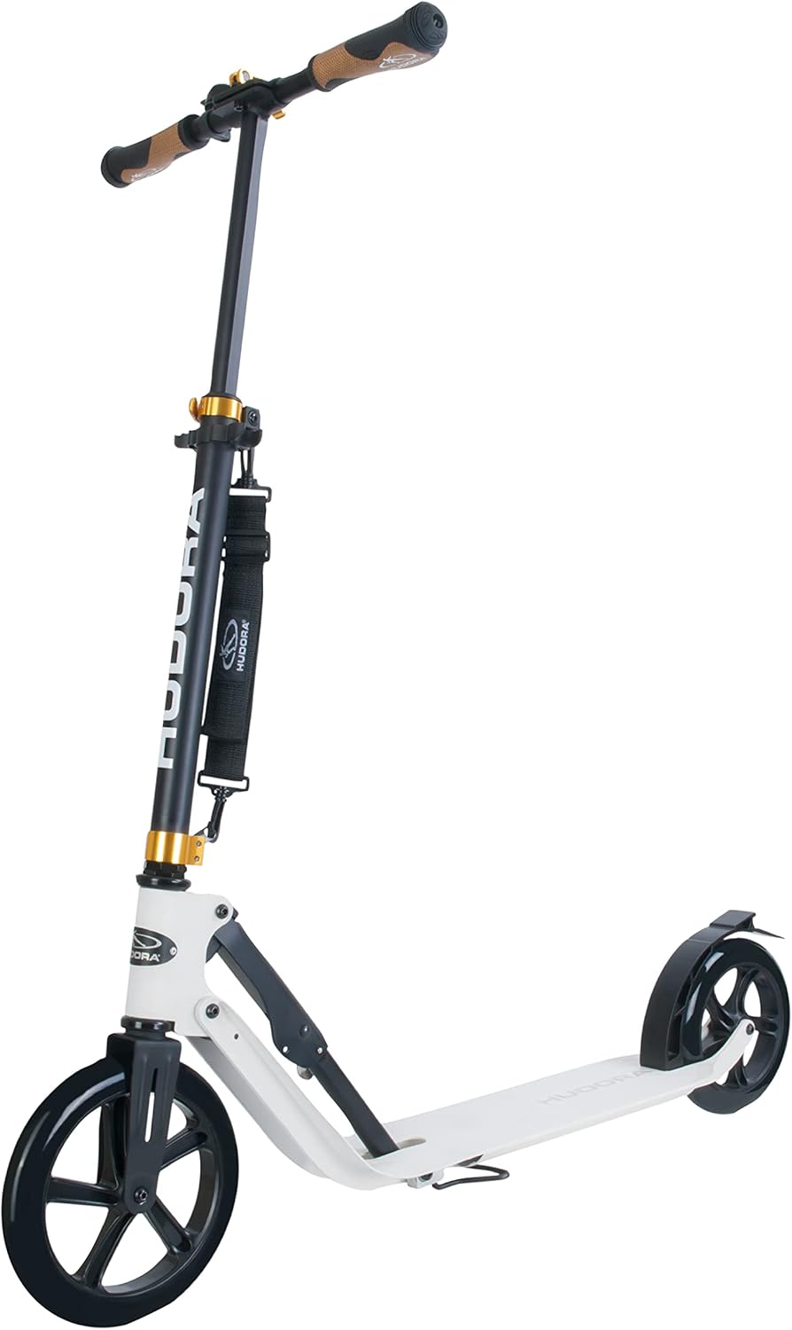 HUDORA BigWheel Style 230 Scooter - Stabiler Aluminium-Roller mit grosser Trittfläche - Höhenverstel