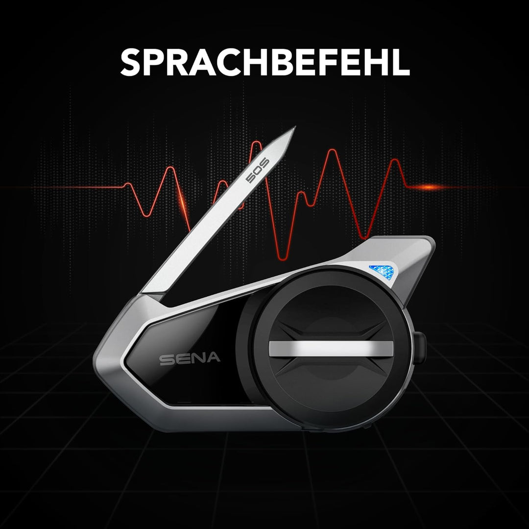 Sena 50S Motorrad Bluetooth Headset mit Drehrad und Sound by Harman Kardon, integriertem Mesh Interc
