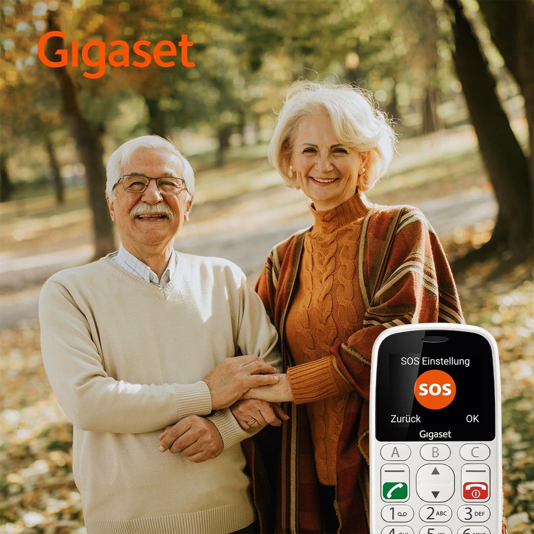 Gigaset GL390 weiss GSM - Senioren Mobiltelefon mit SOS-Notruf-Taste, grossem 2, 2" Farbdisplay - ei