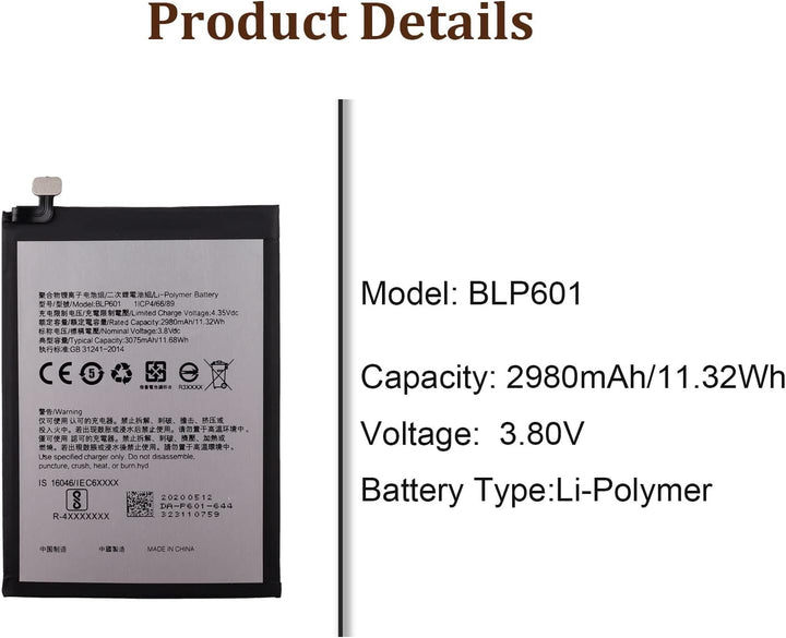 HIGHAKKU Ersatzakku Batterie BLP601 kompatibel mit Oppo A53 & Oppo A53s & A59 with Tools Oppo A53 &