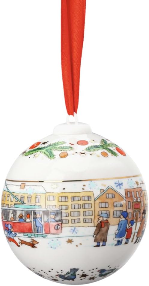 Hutschenreuther Porzellankugel 2023-"Weihnachtsklänge 6 cm