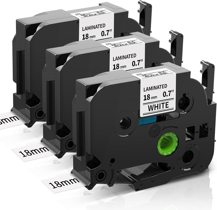 COLORWING Kompatibel für Brother P-touch 18mm Bänder TZe-241 D400 Schriftband TZ tape TZe241 Weiss f