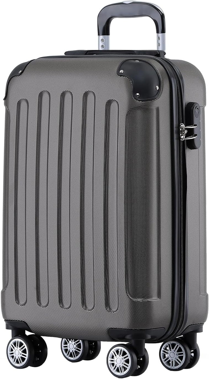 BEIBYE Zwillingsrollen Hardcase Reisekoffer Koffer Trolleys Hartschale in XL-L-M in 14 Farben (Coffe