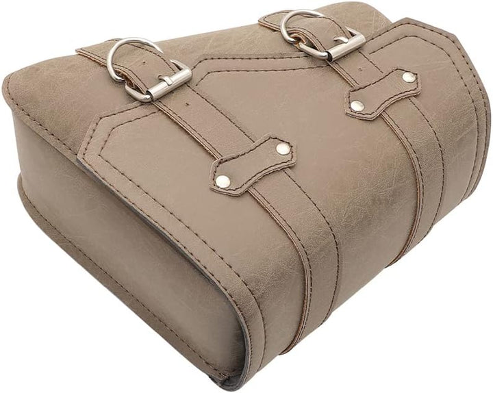 evomosa Motorrad Satteltasche PU Leder Universal Motorräder Werkzeugtaschen Khaki (B-Linke Seite), B