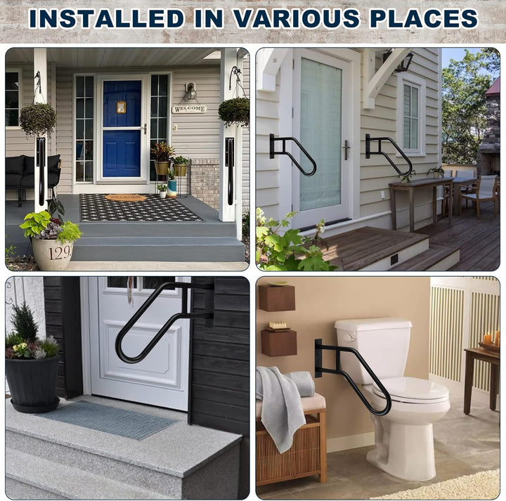 Treppe Handläufe, Edelstahl Treppengeländer Handlauf mit Beschlägen für 1-5 Stufen, Hochbelastbare H